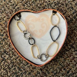 Never Worn Brighton chain necklace with black, gold, and silver chains